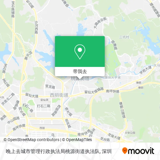 晚上去城市管理行政执法局桃源街道执法队地图