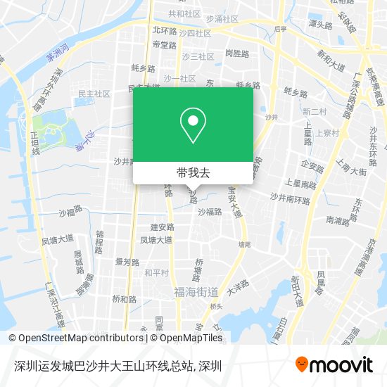 深圳运发城巴沙井大王山环线总站地图