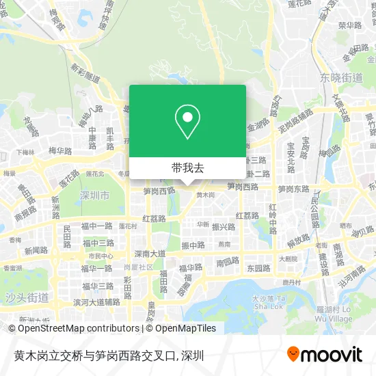 黄木岗立交桥与笋岗西路交叉口地图