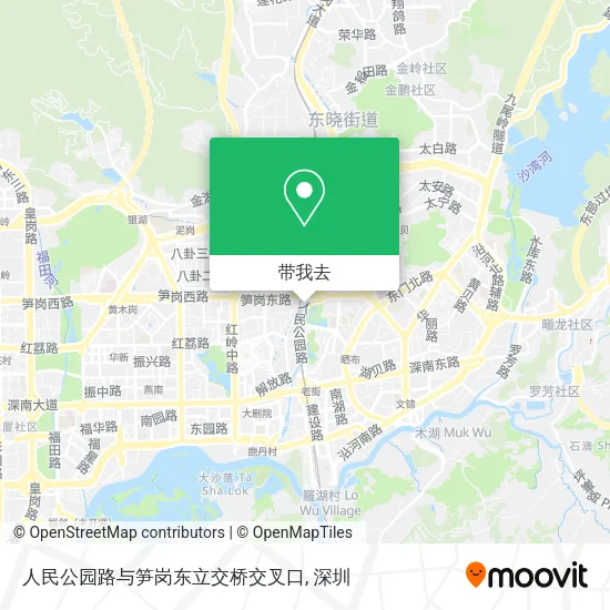人民公园路与笋岗东立交桥交叉口地图