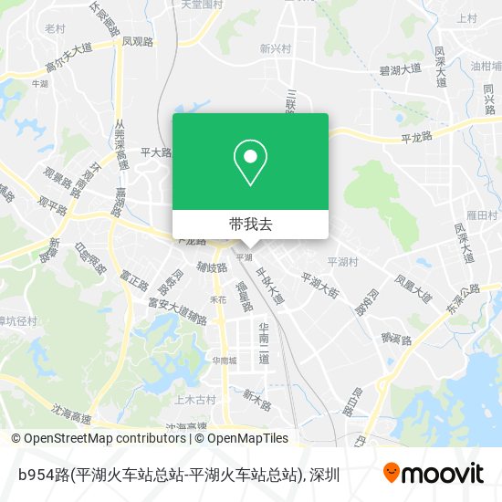 b954路(平湖火车站总站-平湖火车站总站)地图
