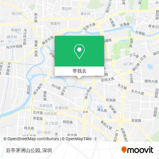 后亭茅洲山公园地图