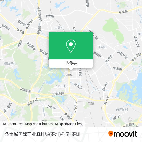 华南城国际工业原料城(深圳)公司地图