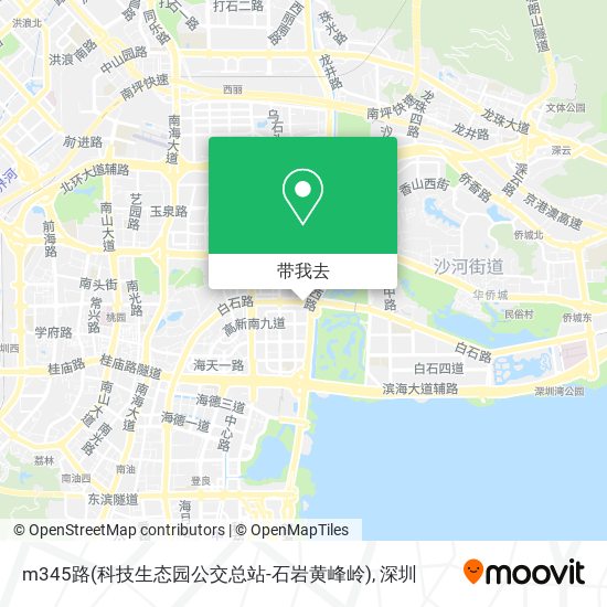 m345路(科技生态园公交总站-石岩黄峰岭)地图