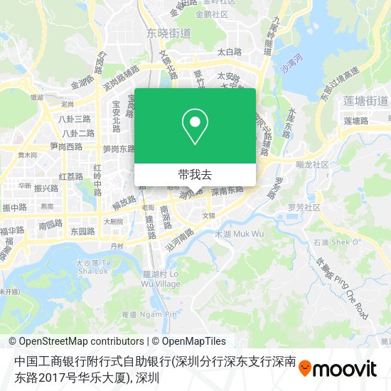 中国工商银行附行式自助银行(深圳分行深东支行深南东路2017号华乐大厦)地图