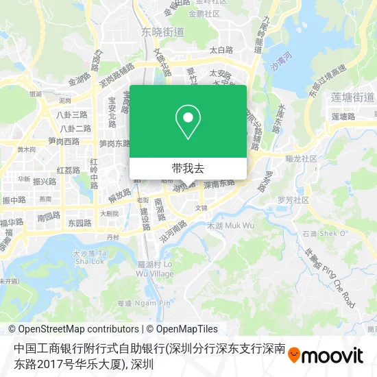 中国工商银行附行式自助银行(深圳分行深东支行深南东路2017号华乐大厦)地图