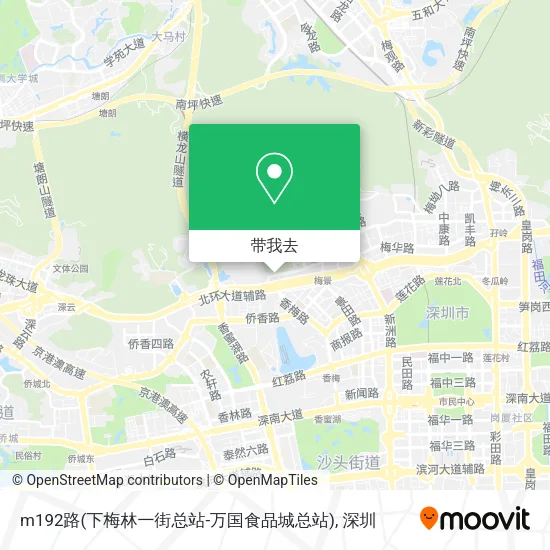 m192路(下梅林一街总站-万国食品城总站)地图