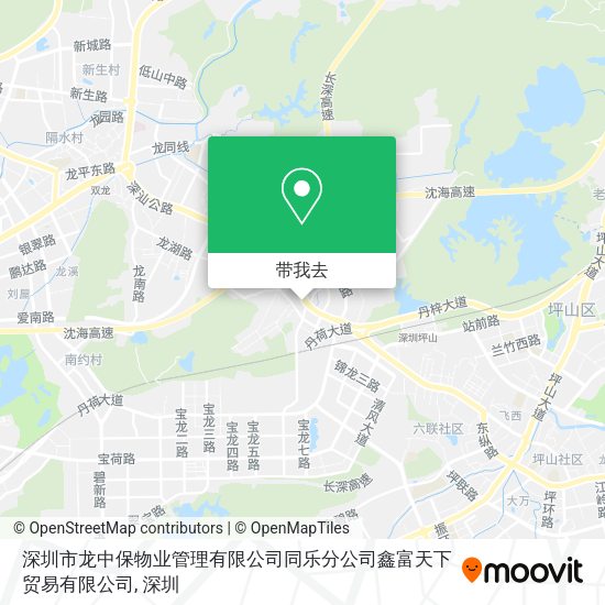 深圳市龙中保物业管理有限公司同乐分公司鑫富天下贸易有限公司地图