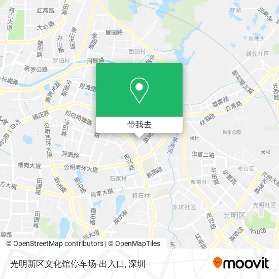 光明新区文化馆停车场-出入口地图