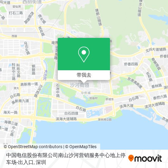 中国电信股份有限公司南山沙河营销服务中心地上停车场-出入口地图