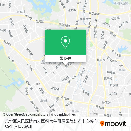 龙华区人民医院南方医科大学附属医院妇产中心停车场-出入口地图