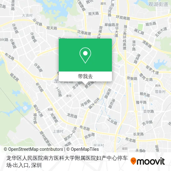 龙华区人民医院南方医科大学附属医院妇产中心停车场-出入口地图