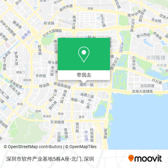 深圳市软件产业基地5栋A座-北门地图
