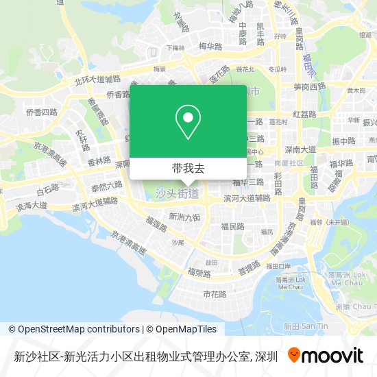 新沙社区-新光活力小区出租物业式管理办公室地图
