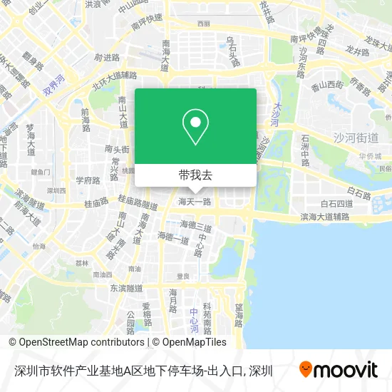 深圳市软件产业基地A区地下停车场-出入口地图