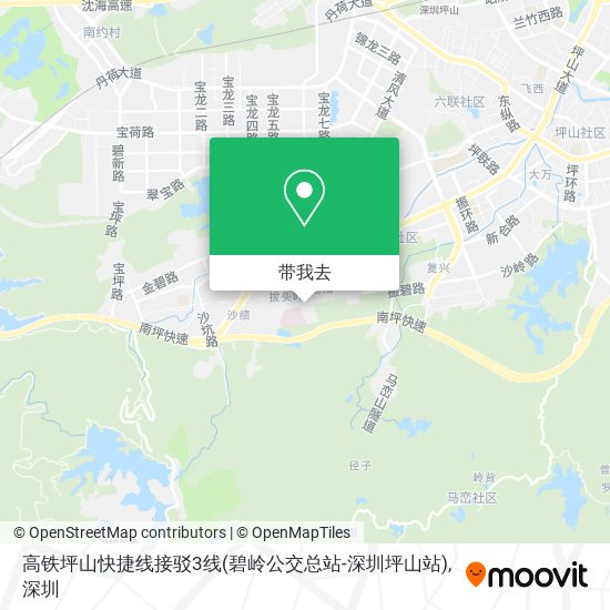 高铁坪山快捷线接驳3线(碧岭公交总站-深圳坪山站)地图