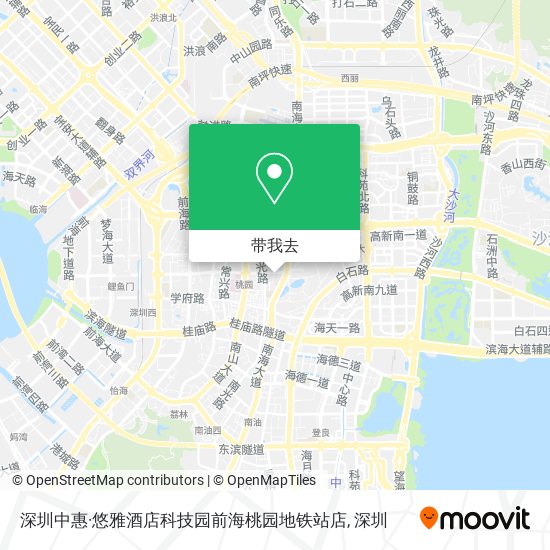 深圳中惠·悠雅酒店科技园前海桃园地铁站店地图