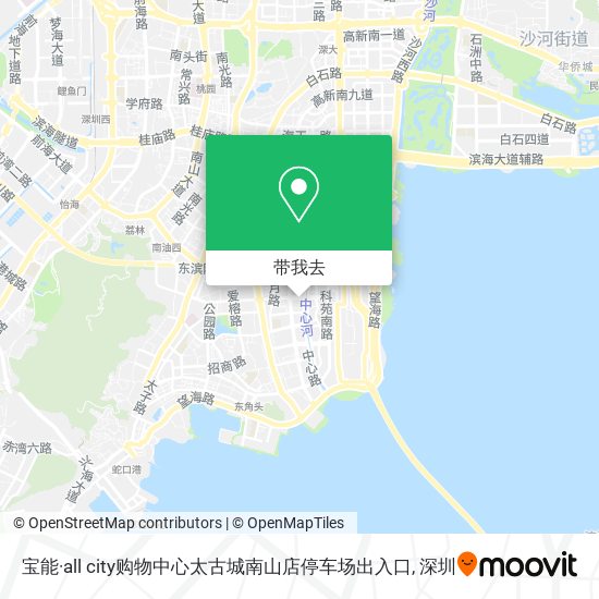 宝能·all city购物中心太古城南山店停车场出入口地图