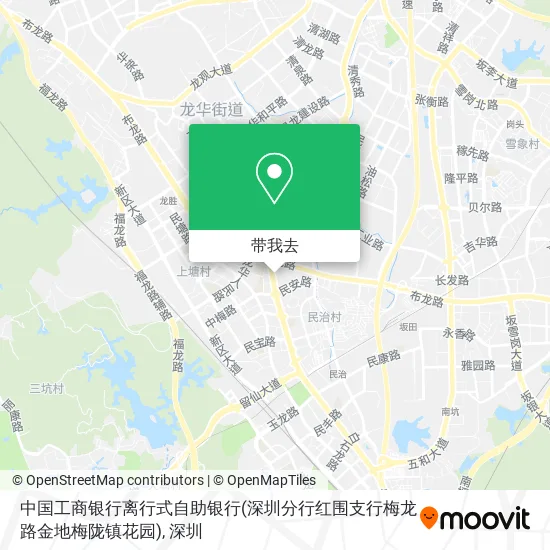 中国工商银行离行式自助银行(深圳分行红围支行梅龙路金地梅陇镇花园)地图