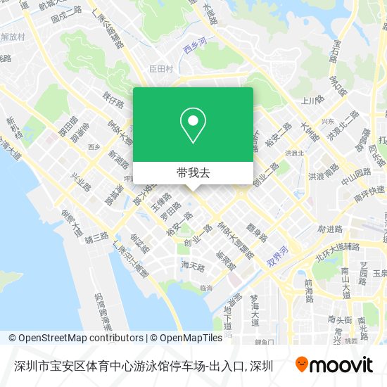 深圳市宝安区体育中心游泳馆停车场-出入口地图