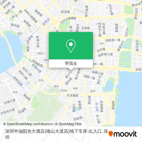 深圳中油阳光大酒店(南山大道店)地下车库-出入口地图