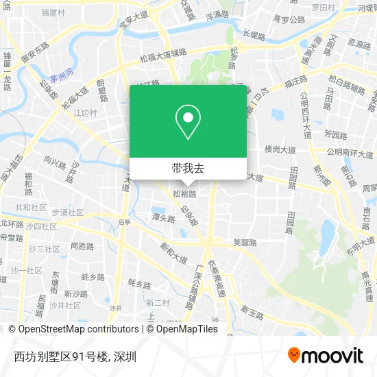 西坊别墅区91号楼地图
