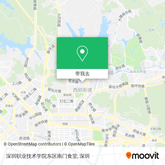 深圳职业技术学院东区南门食堂地图