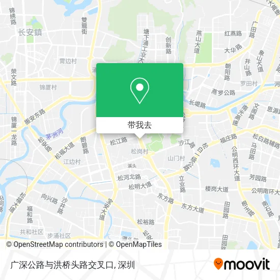 广深公路与洪桥头路交叉口地图