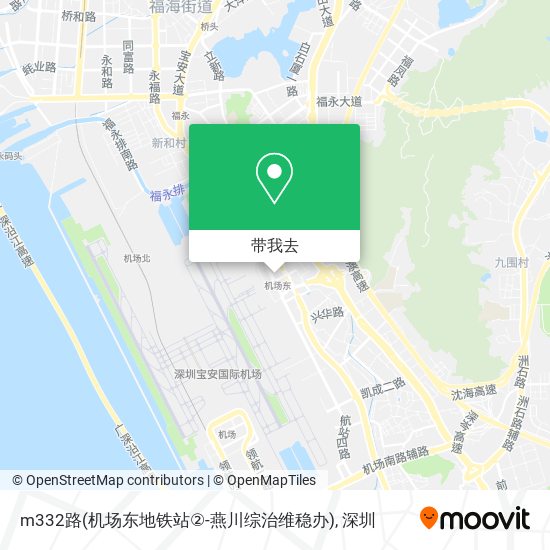 m332路(机场东地铁站②-燕川综治维稳办)地图