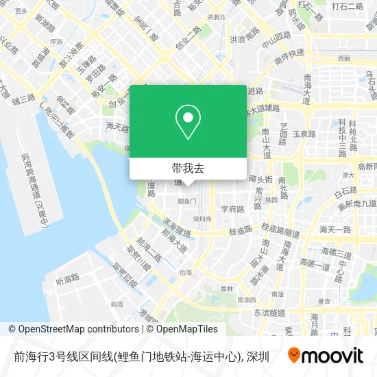 前海行3号线区间线(鲤鱼门地铁站-海运中心)地图