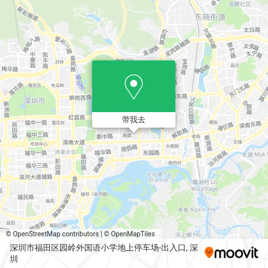 深圳市福田区园岭外国语小学地上停车场-出入口地图