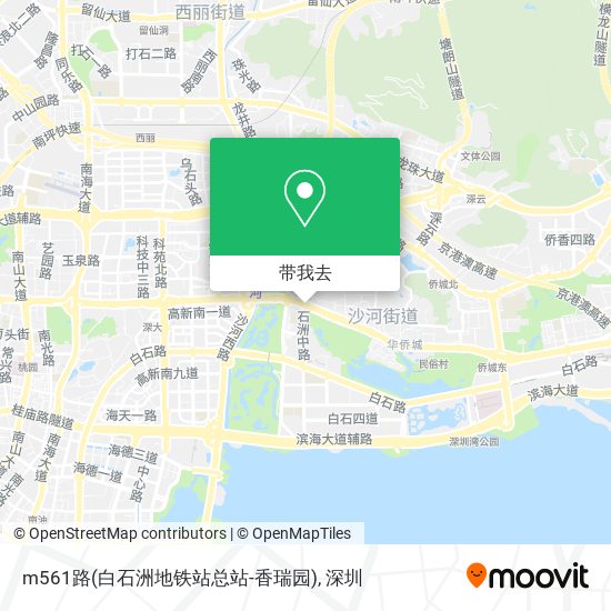 m561路(白石洲地铁站总站-香瑞园)地图