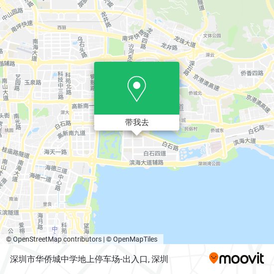 深圳市华侨城中学地上停车场-出入口地图