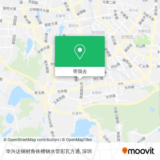 华兴达钢材角铁槽钢水管彩瓦方通地图