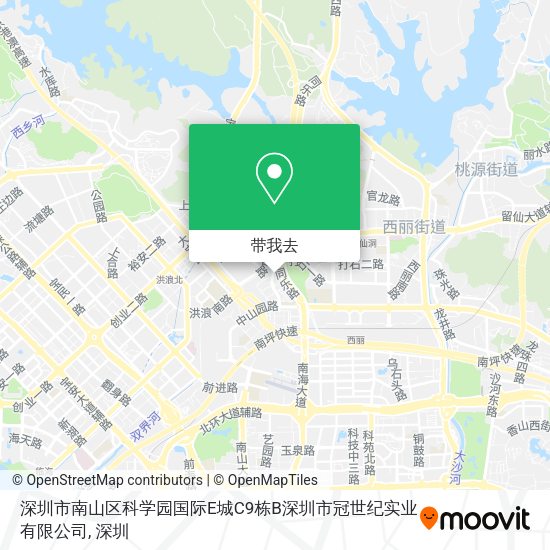 深圳市南山区科学园国际E城C9栋B深圳市冠世纪实业有限公司地图