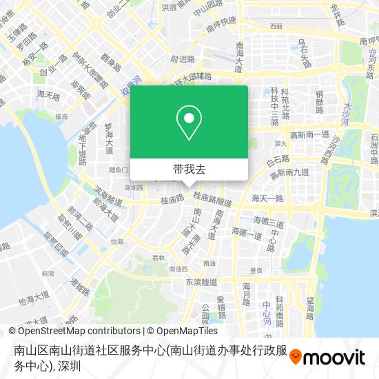 南山区南山街道社区服务中心(南山街道办事处行政服务中心)地图