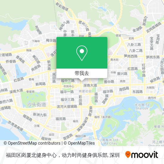 福田区岗厦北健身中心，动力时尚健身俱乐部地图