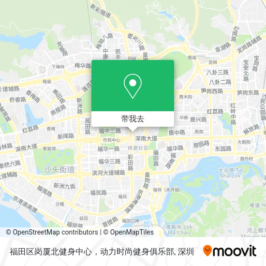 福田区岗厦北健身中心，动力时尚健身俱乐部地图
