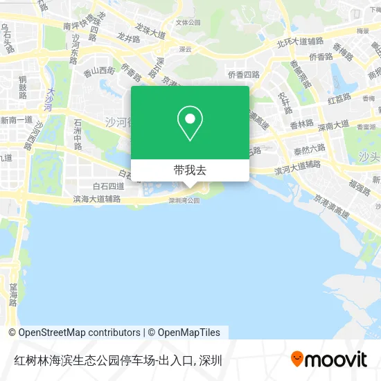 红树林海滨生态公园停车场-出入口地图