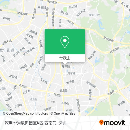 深圳华为坂田园区K区-西南门地图