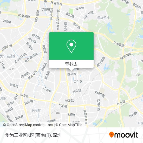 华为工业区K区(西南门)地图