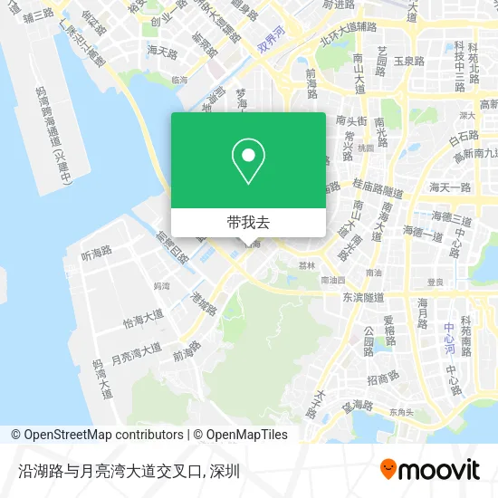 沿湖路与月亮湾大道交叉口地图