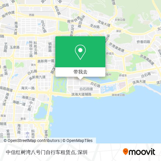中信红树湾八号门自行车租赁点地图