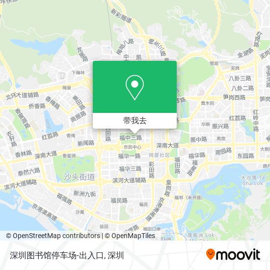 深圳图书馆停车场-出入口地图