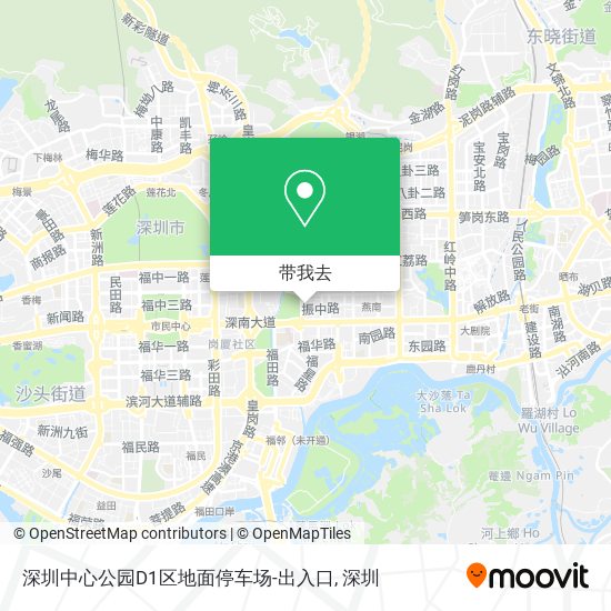 深圳中心公园D1区地面停车场-出入口地图