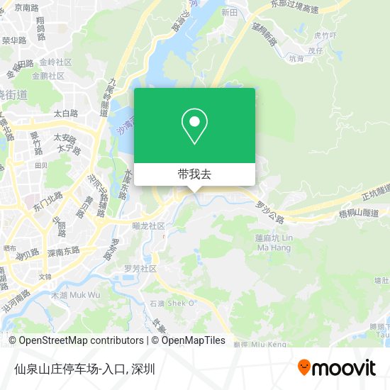 仙泉山庄停车场-入口地图