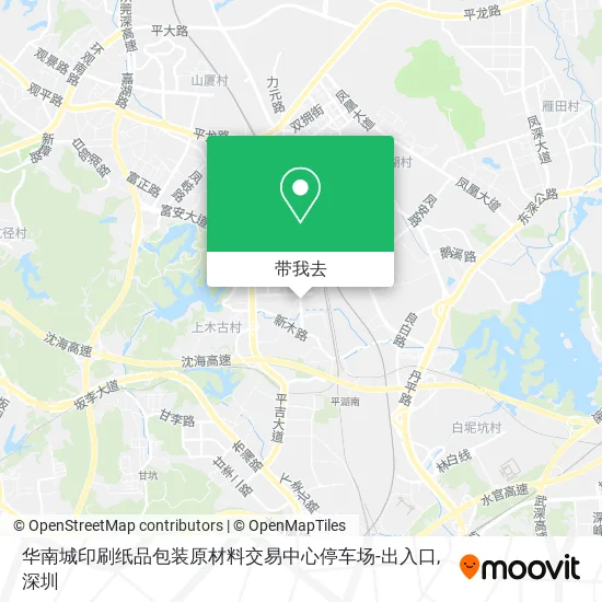 华南城印刷纸品包装原材料交易中心停车场-出入口地图