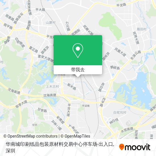 华南城印刷纸品包装原材料交易中心停车场-出入口地图