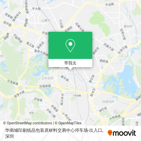 华南城印刷纸品包装原材料交易中心停车场-出入口地图