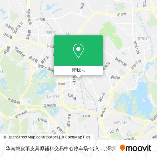 华南城皮革皮具原辅料交易中心停车场-出入口地图